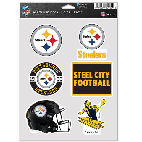 Pittsburgh Steelers Decal Multi Use Fan 6 Pack