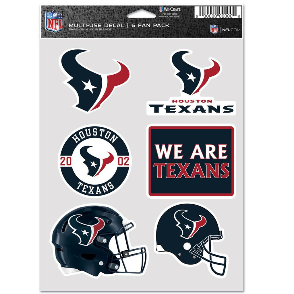 Houston Texans Decal Multi Use Fan 6 Pack
