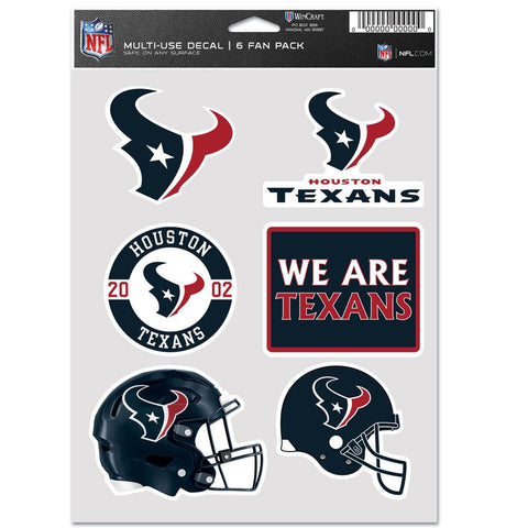 Houston Texans Decal Multi Use Fan 6 Pack