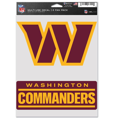 Washington Commanders Decal Multi Use Fan 2 Pack