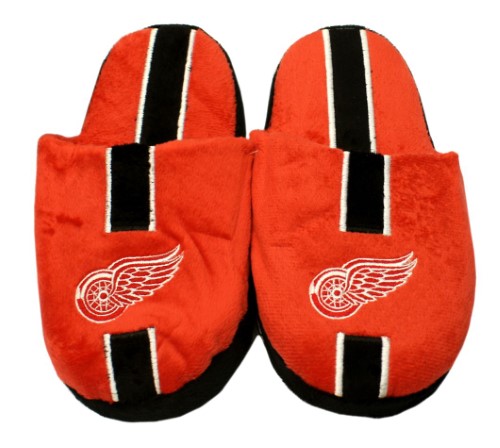 Detroit Red Wings Slipper - Youth 8-16 Size 5-6 Stripe - (1 Pair) - L
