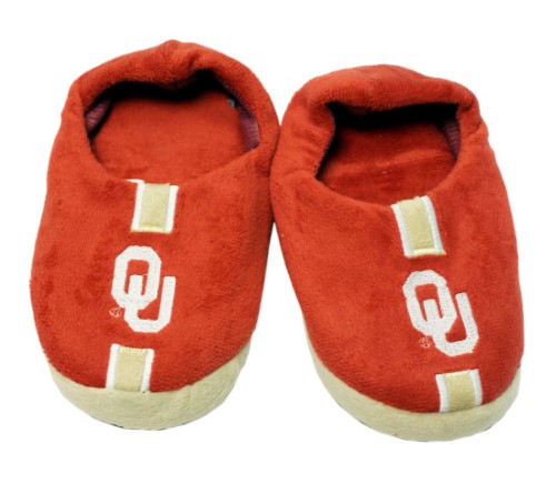 Oklahoma Sooners Slipper - Youth 4-7 Size 11-12 Stripe - (1 Pair) - L