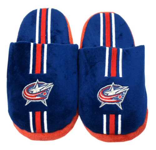Columbus Blue Jackets Slipper - Youth 8-16 Size 5-6 Stripe - (1 Pair) - L