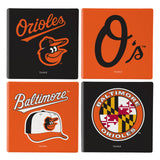 Baltimore Orioles Coaster Set 4 Piece with Wood Caddy