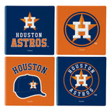 Houston Astros Coaster Set 4 Piece with Wood Caddy