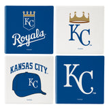 Kansas City Royals Coaster Set 4 Piece with Wood Caddy