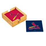 St. Louis Cardinals Coaster Set 4 Piece with Wood Caddy