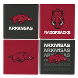 Arkansas Razorbacks Coaster Set 4 Piece with Wood Caddy