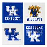 Kentucky Wildcats Coaster Set 4 Piece with Wood Caddy