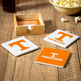 Tennessee Volunteers Coaster Set 4 Piece with Wood Caddy