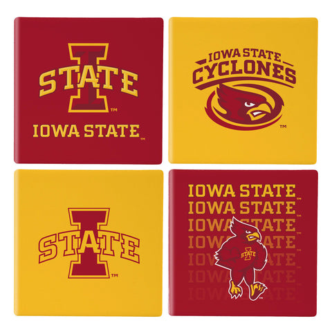 Iowa State Cyclones Coaster Set 4 Piece with Wood Caddy