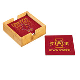 Iowa State Cyclones Coaster Set 4 Piece with Wood Caddy