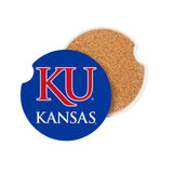 Kansas Jayhawks Car Coaster Set 2 Pack