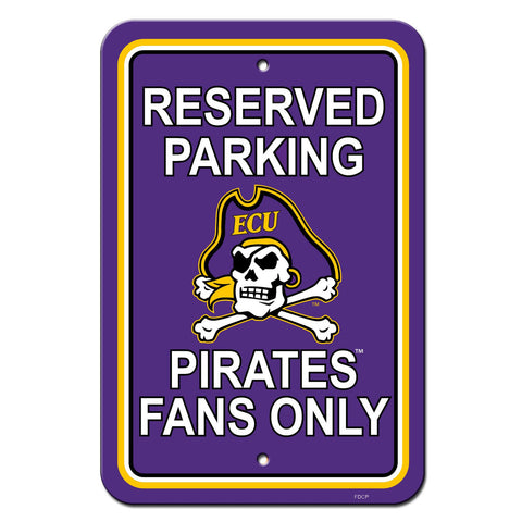 East Carolina Pirates Sign 12x18 Plastic Reserved Parking Style CO