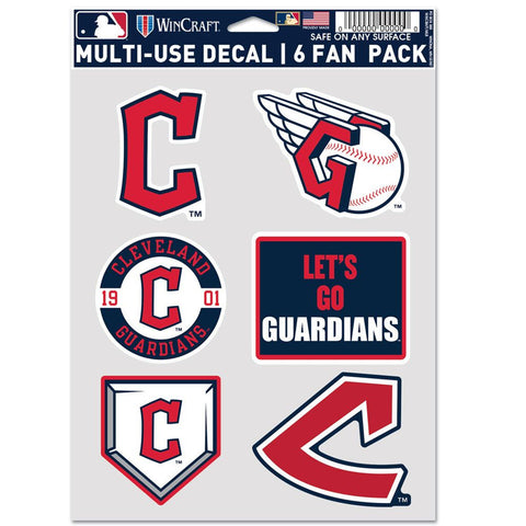Cleveland Guardians Decal Multi Use Fan 6 Pack