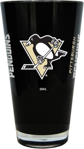 Pittsburgh Penguins Glass 20oz Pint Plastic Insulated