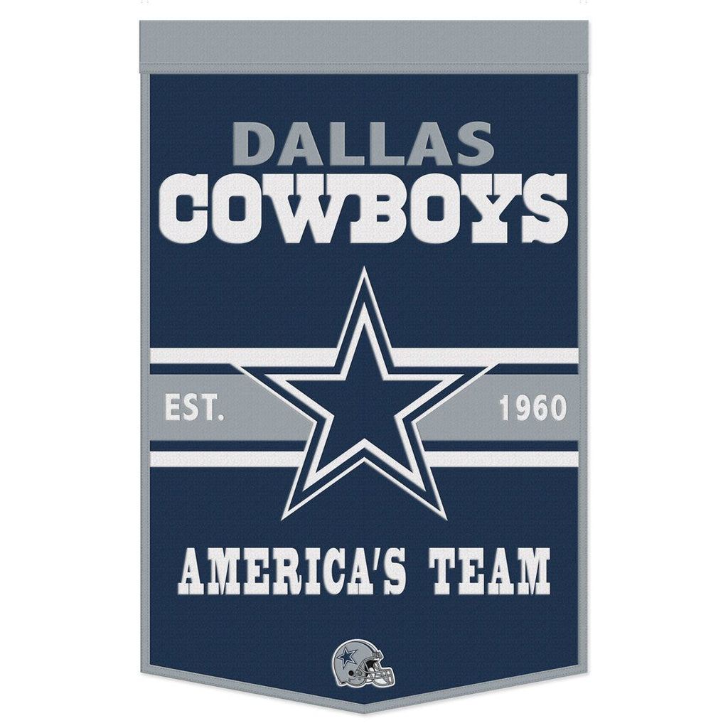 Dallas Cowboys Banner Wool 24x38 Dynasty Slogan Design - Special Order