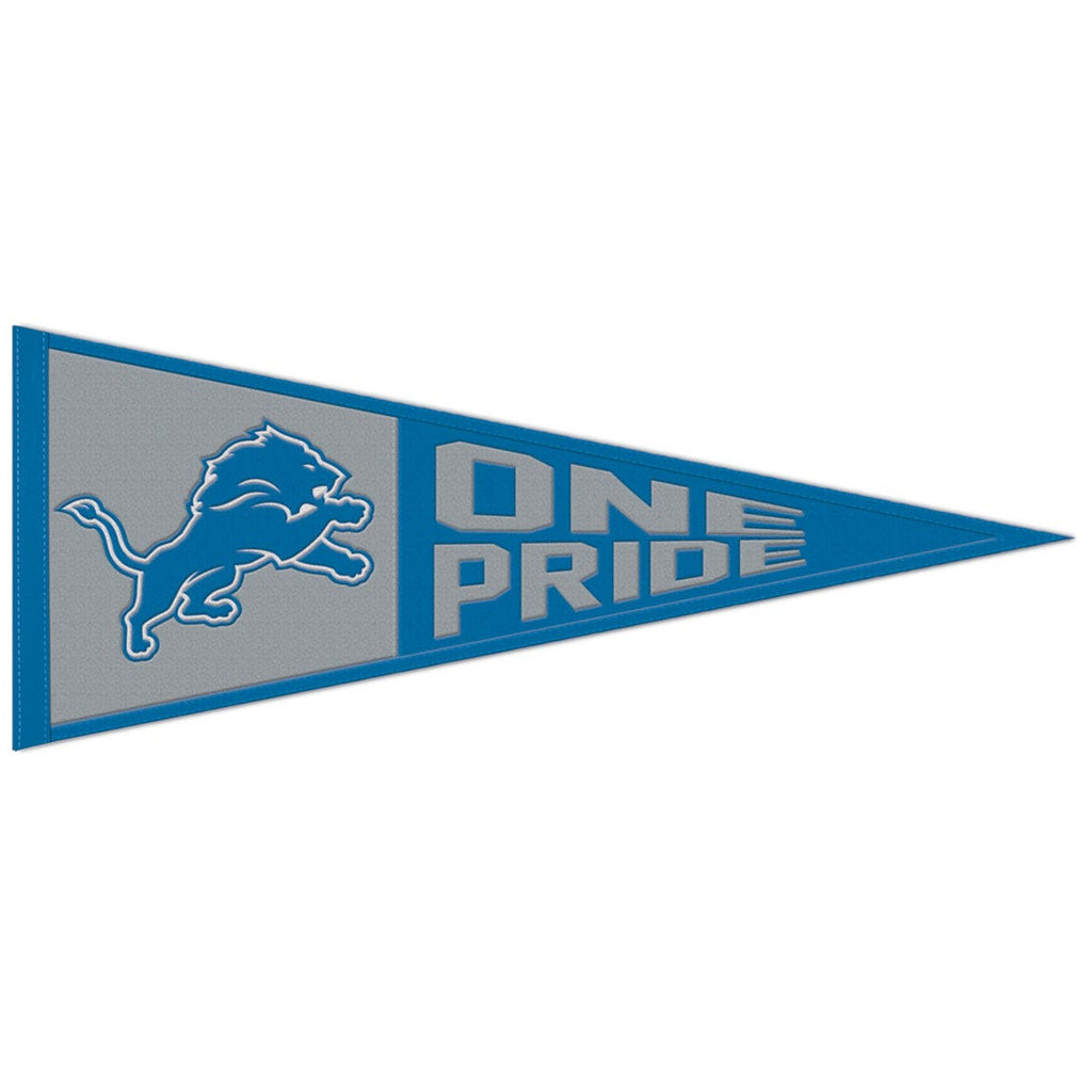 Detroit Lions Pennant Wool 13x32 Slogan - Special Order