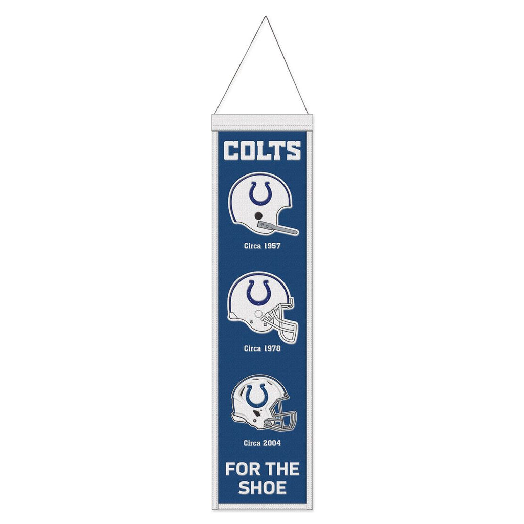 Indianapolis Colts Banner Wool 8x32 Heritage Evolution Design - Special Order