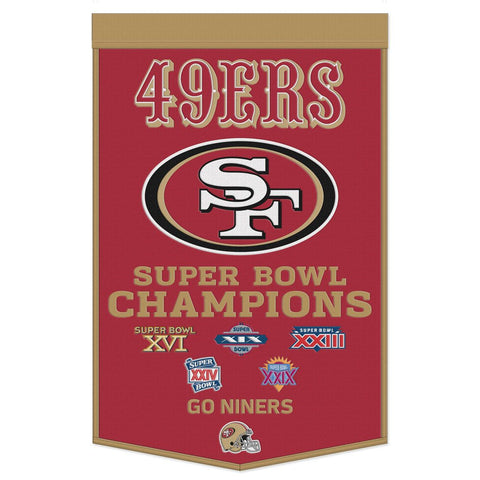 San Francisco 49ers Banner Wool 24x38 Dynasty Champ Design