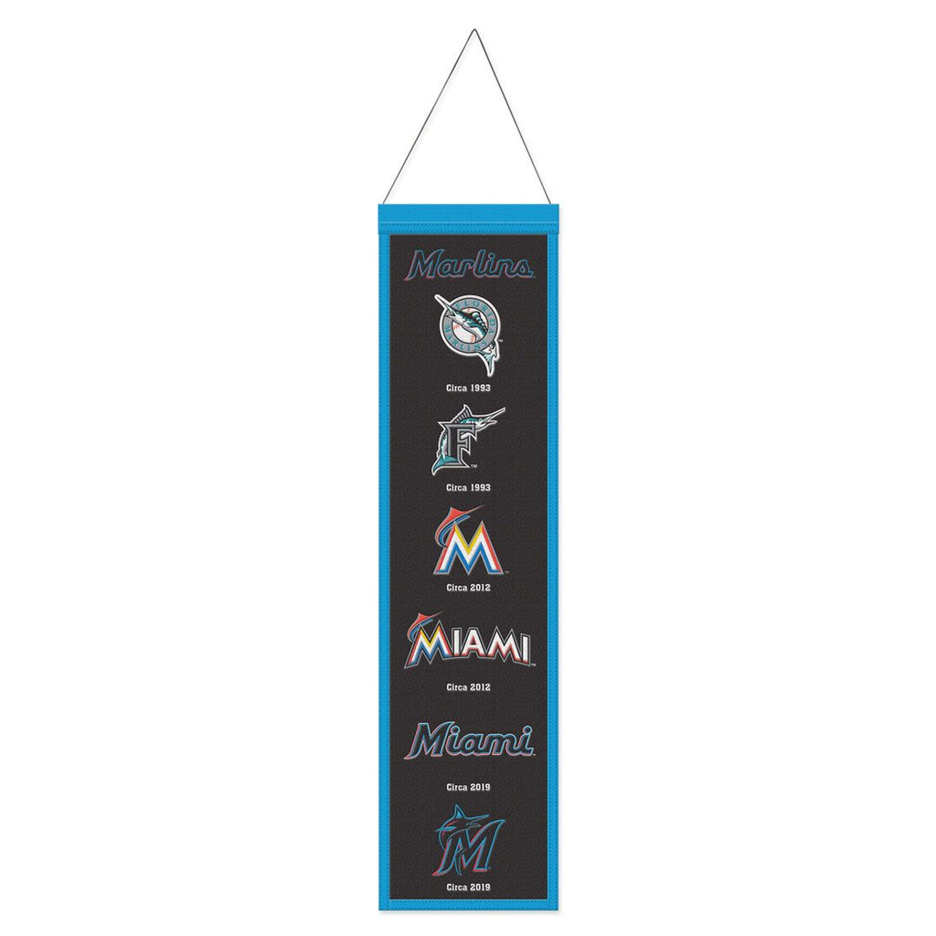Miami Marlins Banner Wool 8x32 Heritage Evolution Design - Special Order