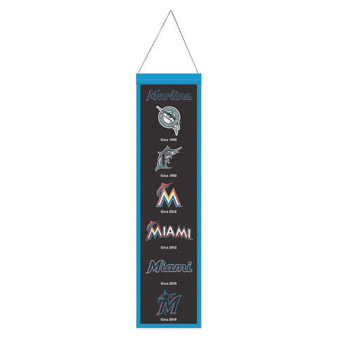 Miami Marlins Banner Wool 8x32 Heritage Evolution Design - Special Order