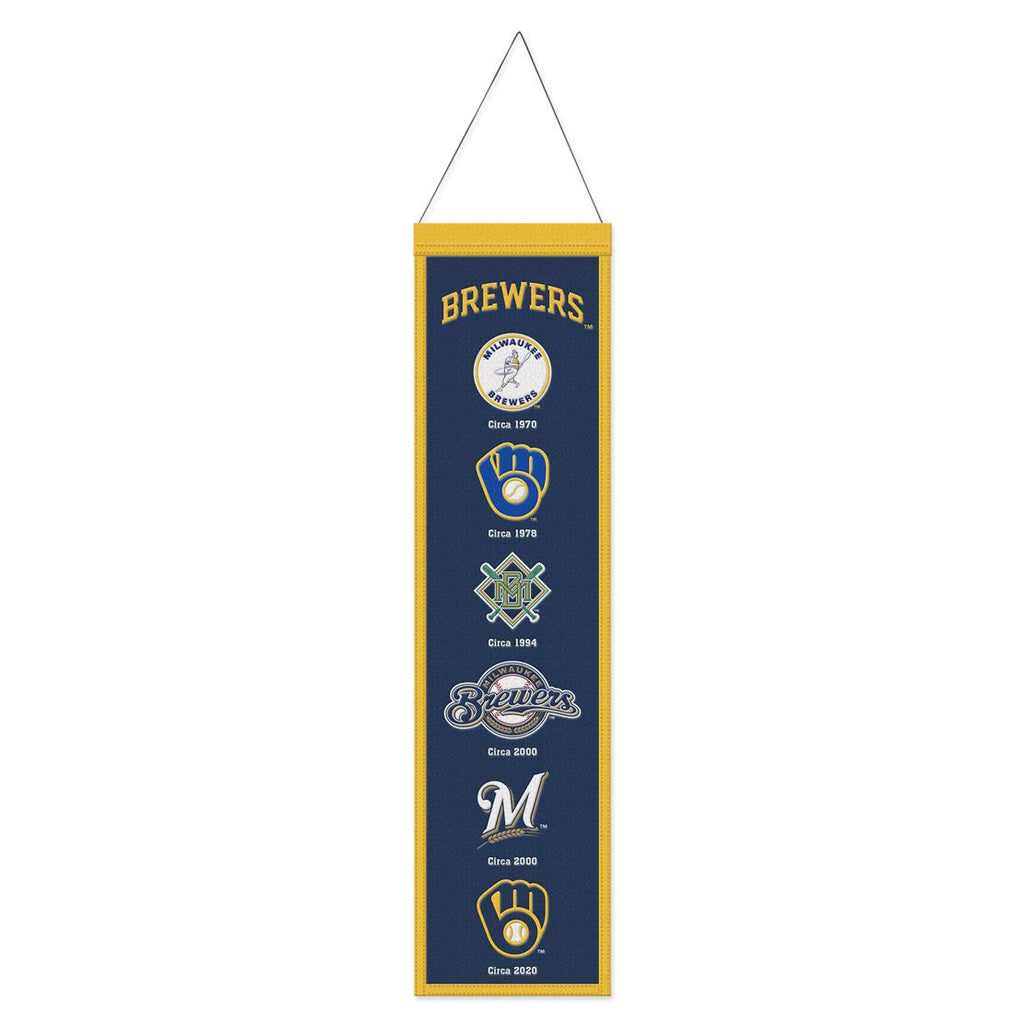 Milwaukee Brewers Banner Wool 8x32 Heritage Evolution Design - Special Order