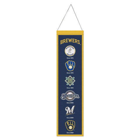 Milwaukee Brewers Banner Wool 8x32 Heritage Evolution Design - Special Order