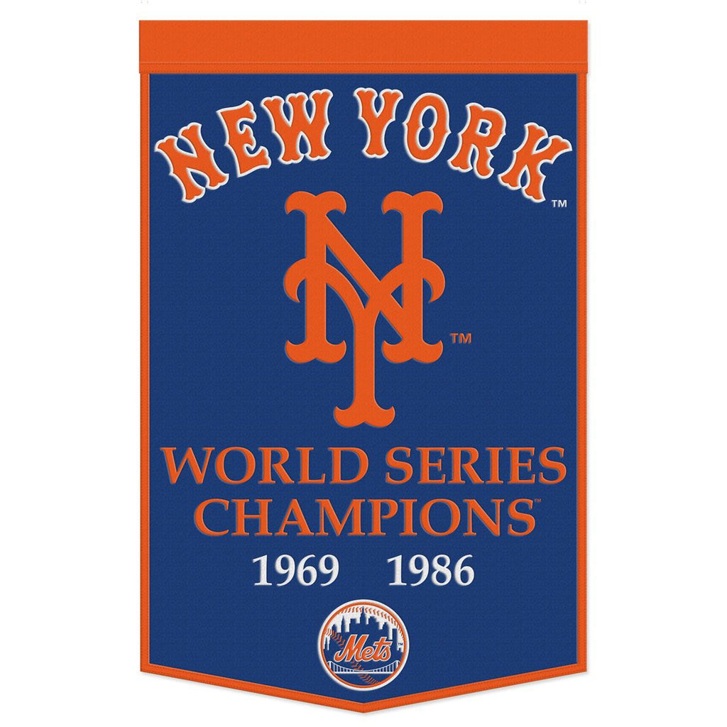 New York Mets Banner Wool 24x38 Dynasty Champ Design - Special Order