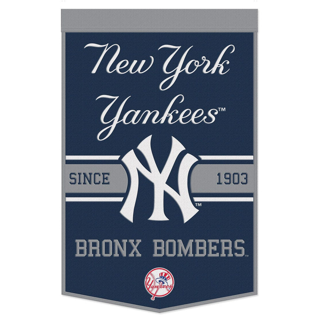 New York Yankees Banner Wool 24x38 Dynasty Slogan Design