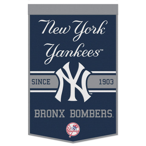 New York Yankees Banner Wool 24x38 Dynasty Slogan Design