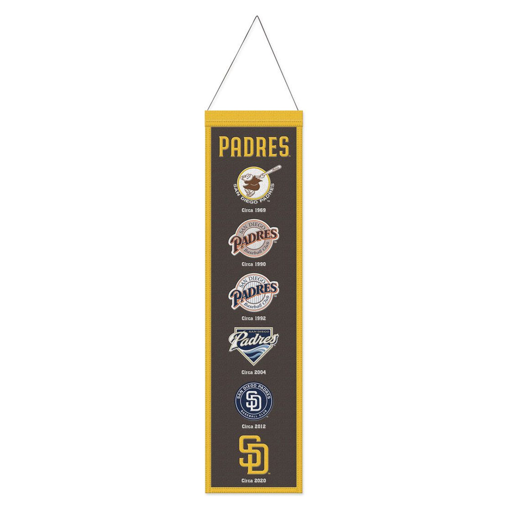 San Diego Padres Banner Wool 8x32 Heritage Evolution Design - Special Order