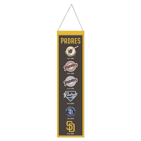 San Diego Padres Banner Wool 8x32 Heritage Evolution Design - Special Order