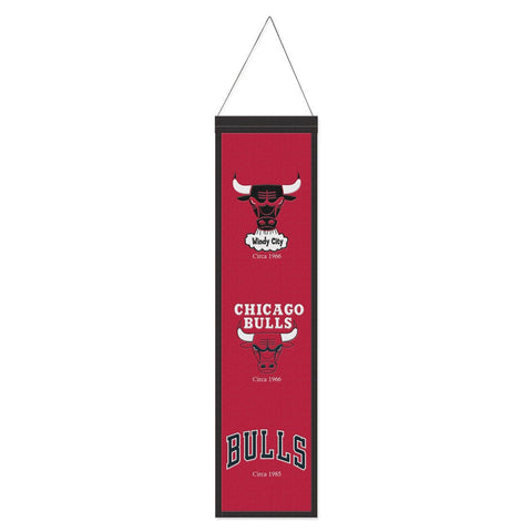 Chicago Bulls Banner Wool 8x32 Heritage Evolution Design - Special Order