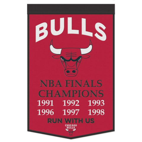 Chicago Bulls Banner Wool 24x38 Dynasty Champ Design
