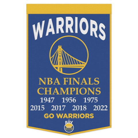 Golden State Warriors Banner Wool 24x38 Dynasty Champ Design