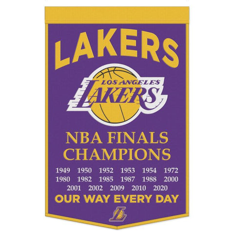 Los Angeles Lakers Banner Wool 24x38 Dynasty Champ Design