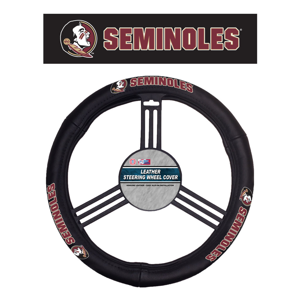 Florida State Seminoles Steering Wheel Cover Leather CO