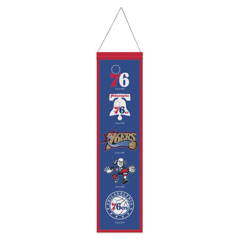 Philadelphia 76ers Banner Wool 8x32 Heritage Evolution Design - Special Order