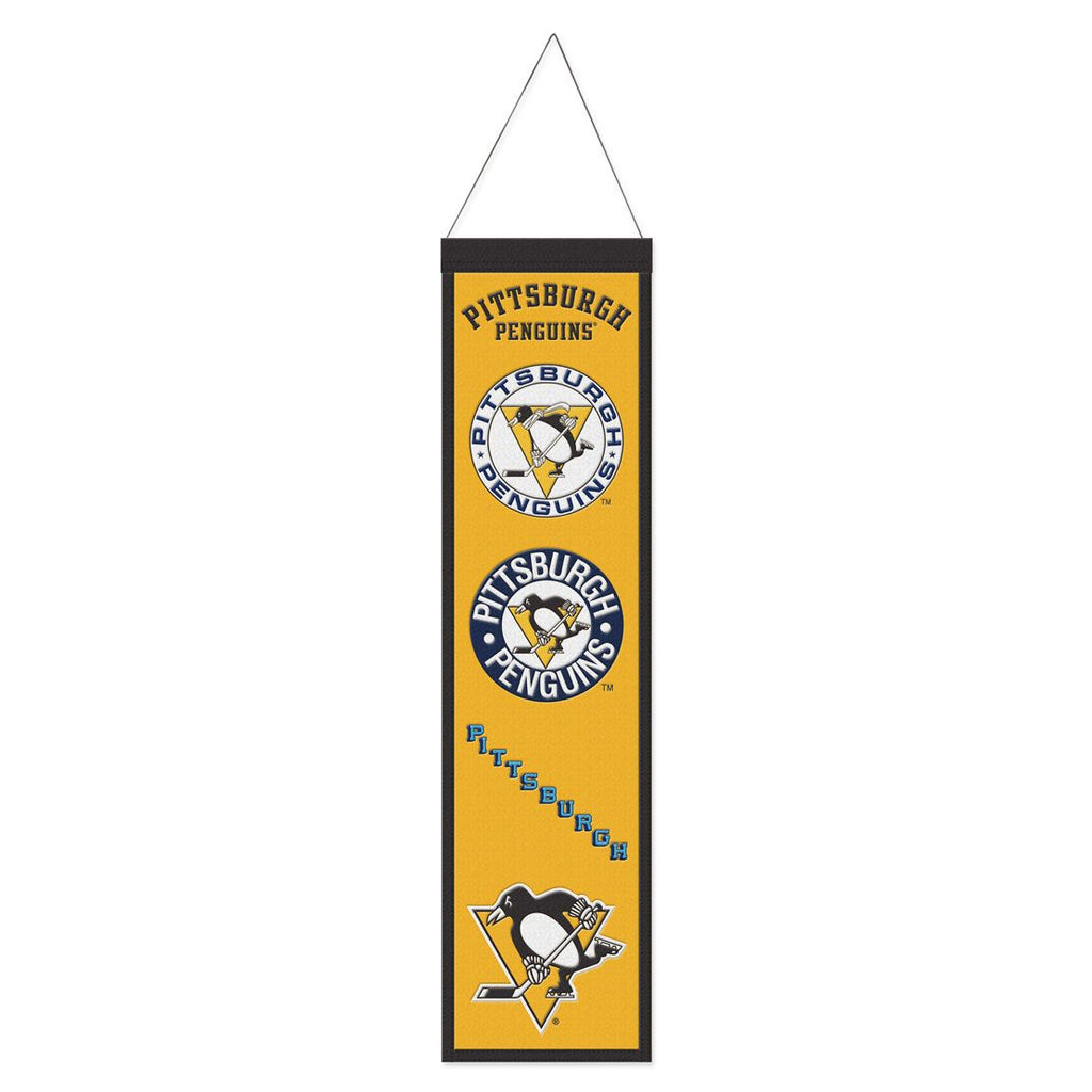 Pittsburgh Penguins Banner Wool 8x32 Heritage Evolution Design - Special Order