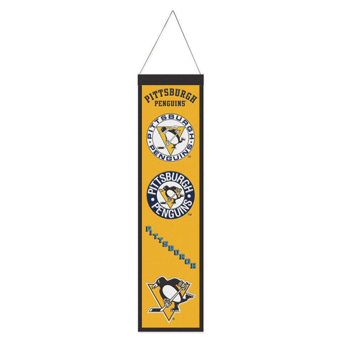Pittsburgh Penguins Banner Wool 8x32 Heritage Evolution Design - Special Order