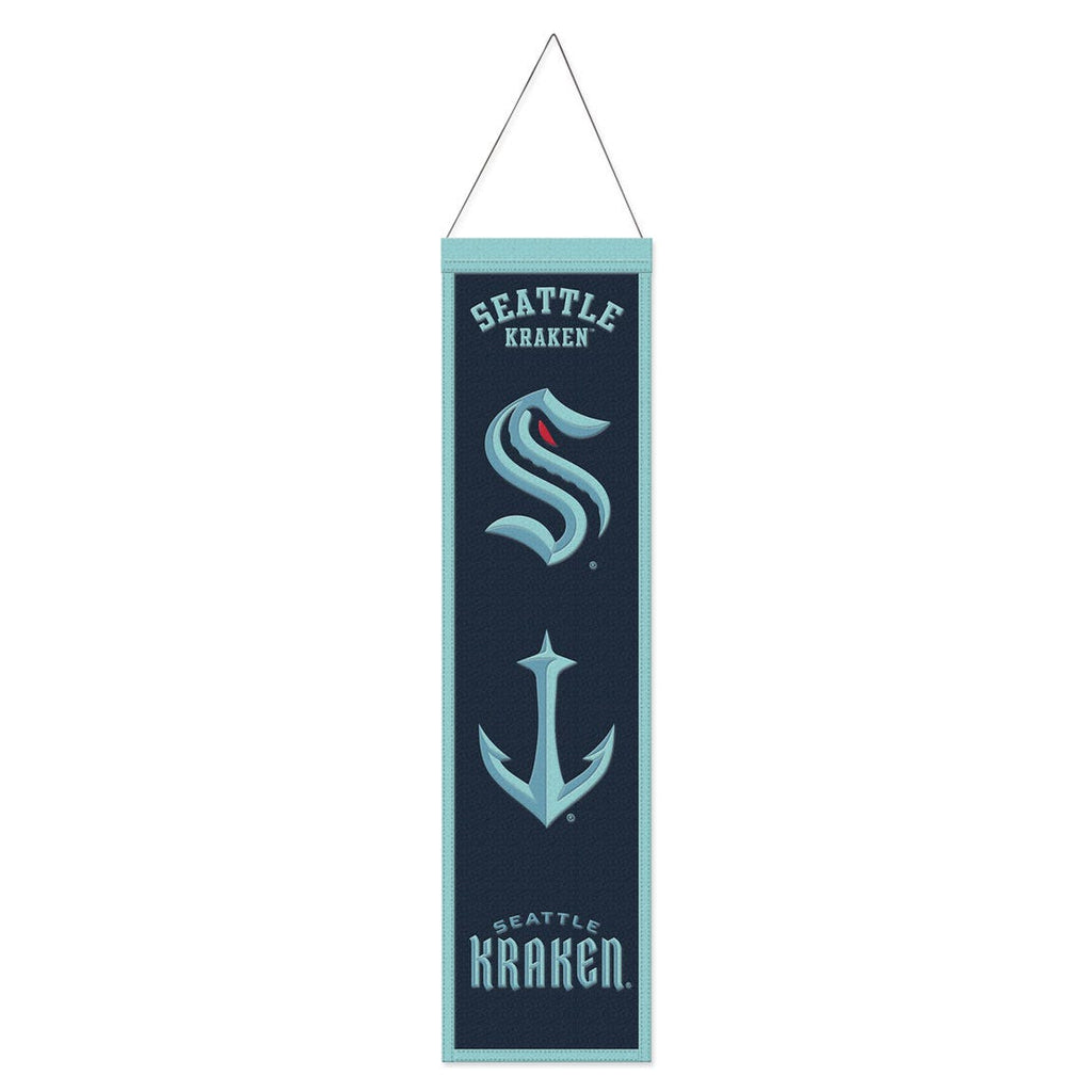 Seattle Kraken Banner Wool 8x32 Heritage Evolution Design - Special Order