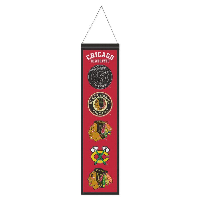 Chicago Blackhawks Banner Wool 8x32 Heritage Evolution Design