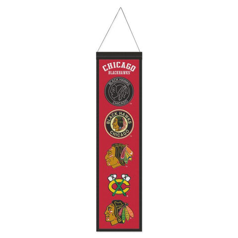 Chicago Blackhawks Banner Wool 8x32 Heritage Evolution Design