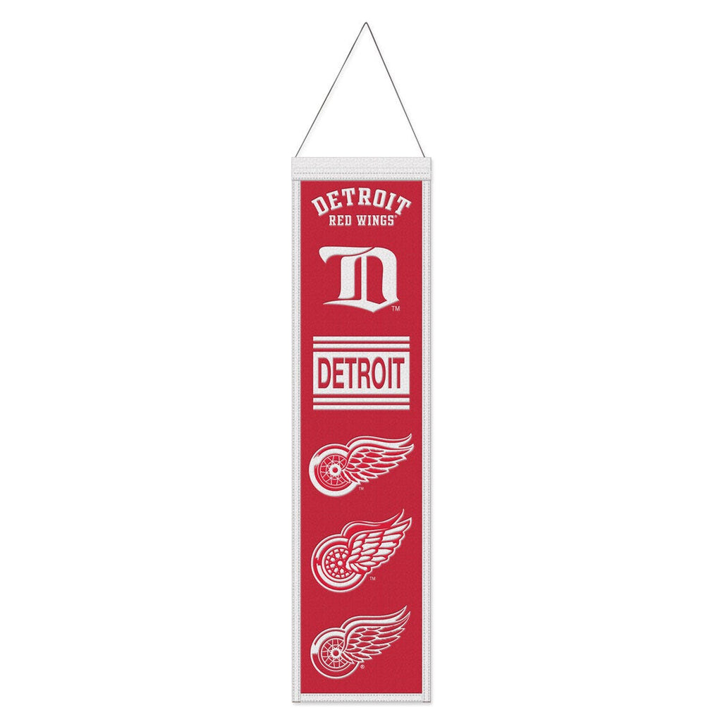 Detroit Red Wings Banner Wool 8x32 Heritage Evolution Design - Special Order