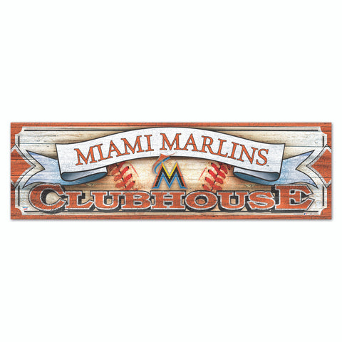 Miami Marlins Sign 9x30 Wood Clubhouse