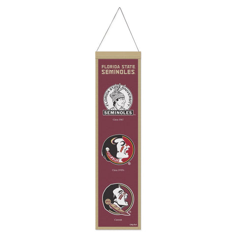 Florida State Seminoles Banner Wool 8x32 Heritage Evolution Design - Special Order