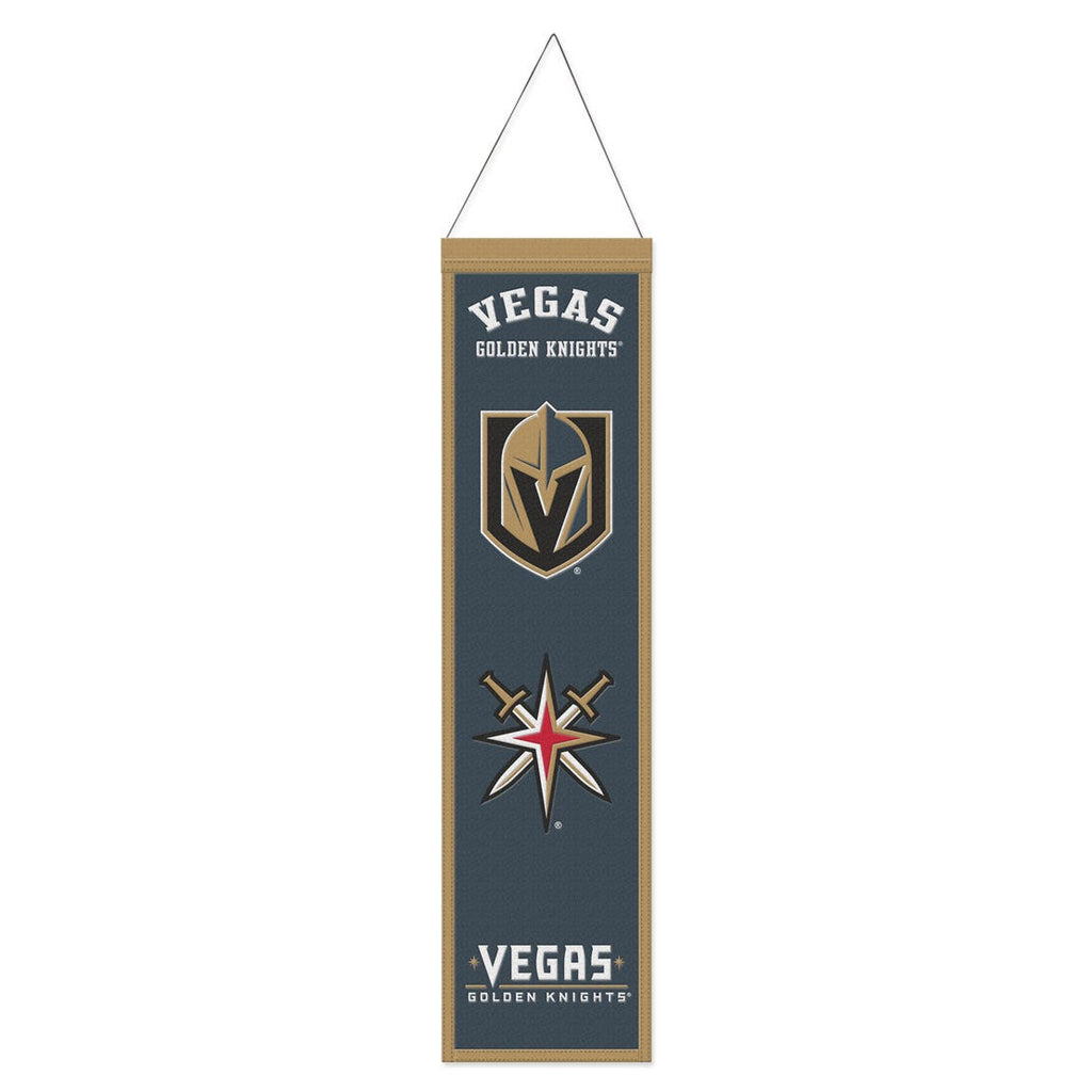 Vegas Golden Knights Banner Wool 8x32 Heritage Evolution Design - Special Order