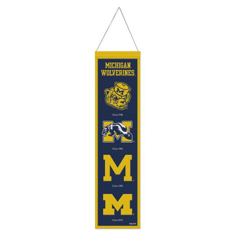 Michigan Wolverines Banner Wool 8x32 Heritage Evolution Design