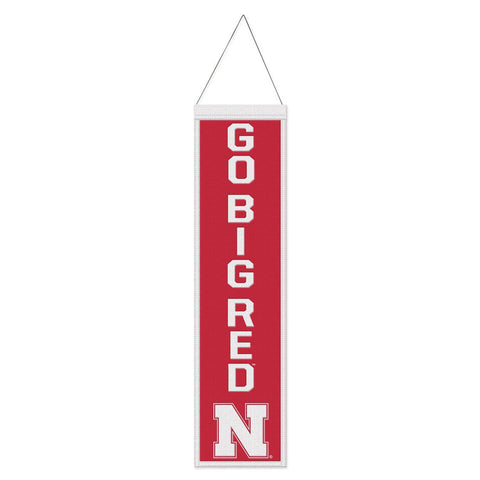 Nebraska Cornhuskers Banner Wool 8x32 Heritage Slogan Design